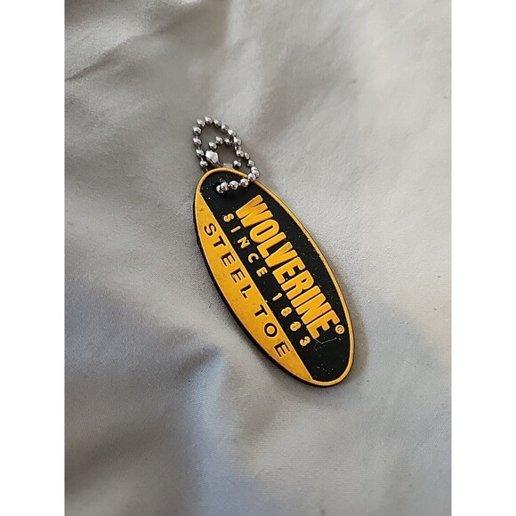 Wolverine Steel Toe Boots And Shoes Keychain, Keyring Yellow Black Plastic - Picture 4 of 6